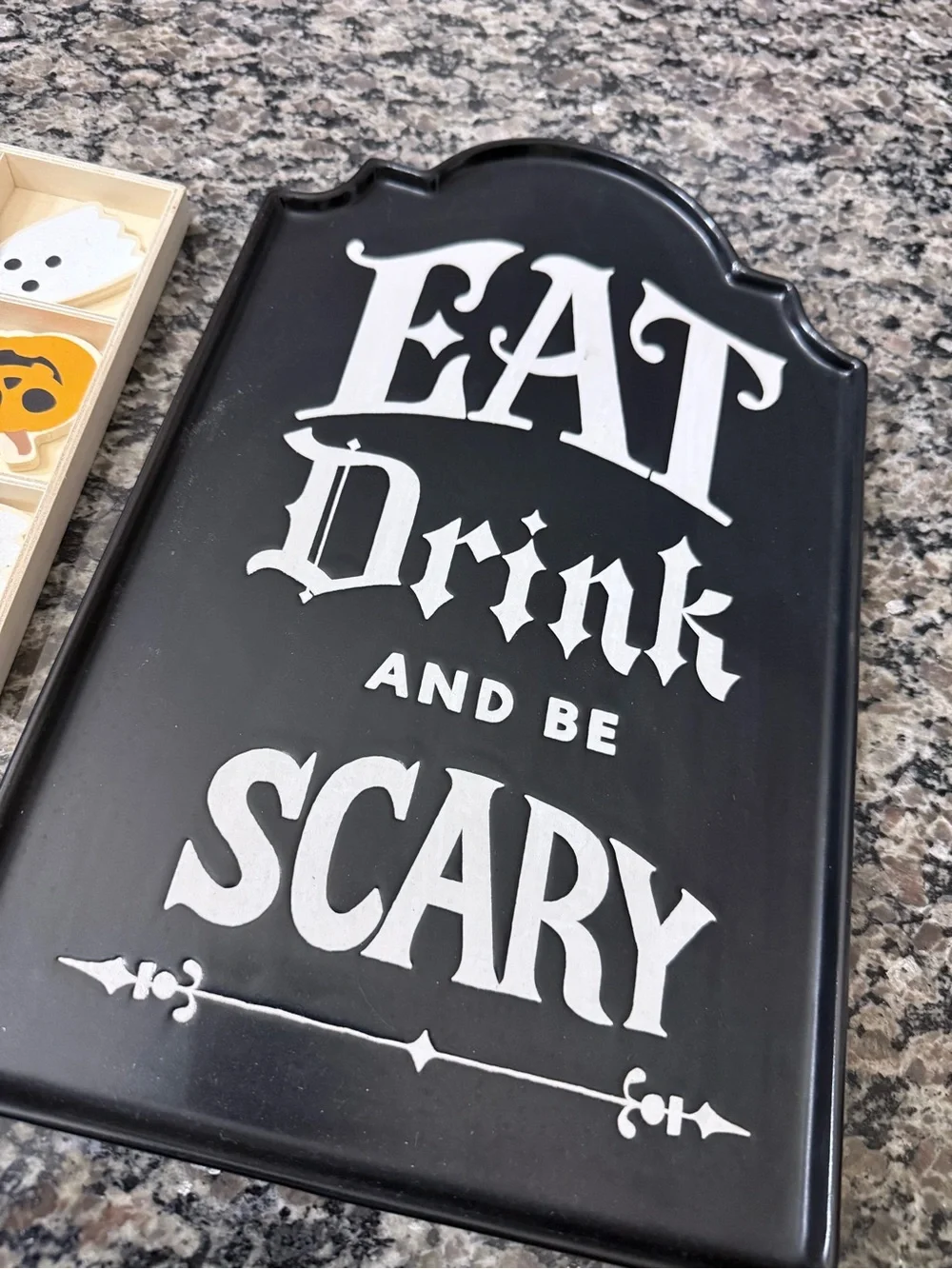 Threshold Halloween Stoneware Platter & Halloween tic tac toe set